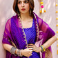 Rajwada Women Violet Satin Embroidered Stitched Kurta Set