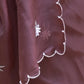 Rajwada Brown Beads Embroidered Khadi Organza Saree with Unstitched Blouse for Women