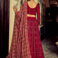 Rajwada Women Embroidered Pink Georgette Semi Stitched Lehenga With Blouse Piece