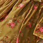 Rajwada Olive Printed Organza Semi Stitched Lehenga With Blouse For Women
