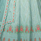 Rajwada Sky Blue Georgette Embellished Semi Stitched Lehenga With Unstitched Blouse for Women