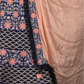 Rajwada Dark Blue Zari Embroidered Silk Blend Semi-Stitched Lehenga with Stitched Blouse for Women
