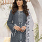 Rajwada Grey Georgette Embroidered Semi-Stitched Kurta Set For Women