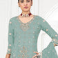 Rajwada Sky Blue Georgette Embellished Semi-Stitched Kurta Set For Women
