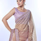 Rajwada Dusky Pink Embellished Net Saree With Unstitched Blouse For Women