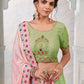 Rajwada Green Georgette Embroidered Semi Stitched Lehenga With Unstitched Blouse for Women