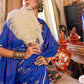 Rajwada Blue Silk Blend Woven Saree With Unstitched Blouse For Women