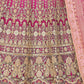 Rajwada Pink Net Embroidered Semi Stitched Lehenga With Unstitched Blouse for Women