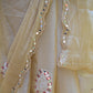 Rajwada Beige Mirror Work Embroidered Saree with Unstitched Blouse for Women
