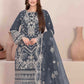 Rajwada Grey Georgette Embroidered & Cutwork Semi-Sitched Kurta Set For Women