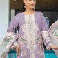 Rajwada Lavender Cotton Blend Embroidered Semi Stitched Kurta Set For Women
