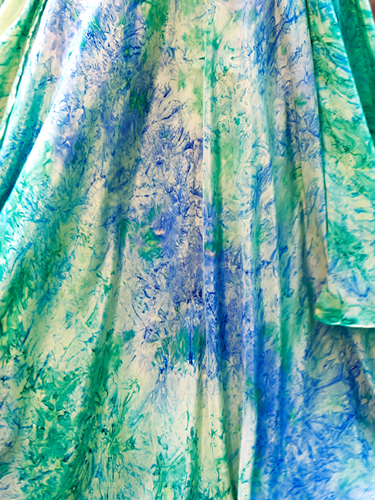 Rajwada - Sea Green and Blue Stitched Lehenga