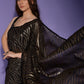 Rajwada Black Embellished Georgette Saree With Unstitched Blouse For Women