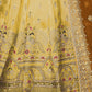 Rajwada Yellow Net Embellished Semi Stitched Lehenga With Unstitched Blouse for Women