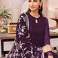 Rajwada Wine Georgette Embroidered Semi-Stitched Kurta Set For Women