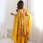 Rajwada Yellow Silk Blend Printed Stitched Kurta Set For Women