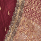Rajwada Maroon Zari and Stone Embellished Woven Saree with Unstitched Blouse for Women