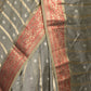 Rajwada Grey Silk Blend Woven Saree with Unstitched Blouse for Women