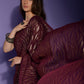 Rajwada Wine Embellished Georgette Saree With Unstitched Blouse For Women