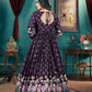 Rajwada Purple Faux Georgette Printed Gown For Women