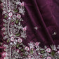 Rajwada Purple Embroidered Satin Georgette Saree with Unstitched Blouse for Women