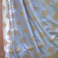 Rajwada Grey Woven Soft Silk Saree with Unstitched Blouse for Women