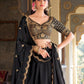 Rajwada Black Silk Blend Embroidered Lehenga For Women