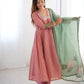 Rajwada Pink Silk Blend Embroidered Stitched Kurta Set For Women