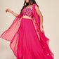 Rajwada Women Designer Pink Georgette Semi Stitched Lehenga With Unstitched Blouse