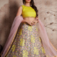 Rajwada Women Peach Embroidered Semi Stitched Lehenga With Unstitched Blouse