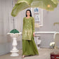 Rajwada Green Georgette Embroidered Stitched Kurta Set For Women