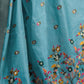 Rajwada Sky Blue Cotton Blend Printed Saree For Women