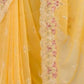 Rajwada Yellow Crush Embroidered Saree For Women