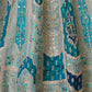 Rajwada Sky Blue Banarasi Silk Embroidered Semi-Stitched Lehenga For Women
