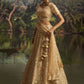 Rajwada Beige Net Embellished Semi-Stitched Lehenga For Women