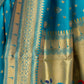 Rajwada Sky Blue Silk Blend Woven Pithani Saree For Women