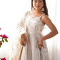 Rajwada White And Gold Silk Blend Embellished Kurta Set For Women