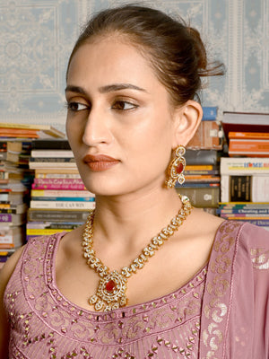 Rajwada Gold Choker Bridal Neck Piece Set For Women