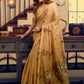 Rajwada Beige Cotton Blend Solid Saree For Women