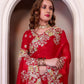 Rajwada Red Organza Embroidered Solid Saree For Women