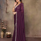 Rajwada Wine Georgette Solid Saree For Women