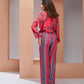 Rajwada Pink Linen Printed Stitched Co-Ord Set For Women