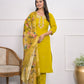 Rajwada Green Silk Blend Embroidered Stitched Kurta Set For Women
