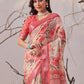 Rajwada Multicolor Linen Cotton Printed Saree For Women