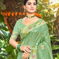 Rajwada Green Silk Blend Printed Saree For Women