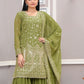 Rajwada Green Georgette Embroidered Stitched Kurta Set For Women