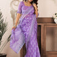 Rajwada Lavender Cotton Linen Zari Work Saree For Women