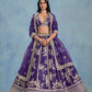 Rajwada Blue Art Silk Embroidered Semi-Stitched lehenga For Women