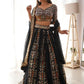 Rajwada Black Georgette Sequins Embroidered Semi-Stitched Lehenga For Women