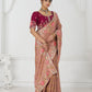 Rajwada Mauve Viscose Silk Embroidered Saree For Women